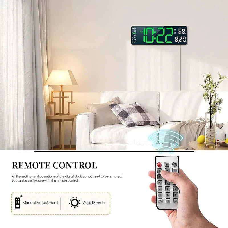 Upgraded Digital Wall Clock Large Display