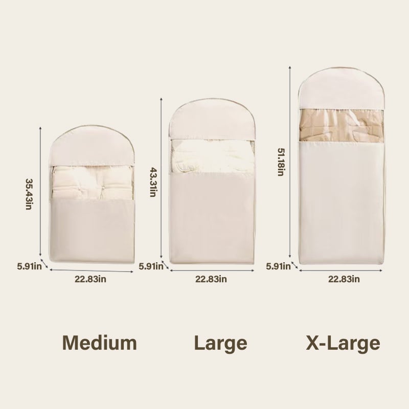 2025 Space Saving Hanging Garment Bag with Self Compression Zipper