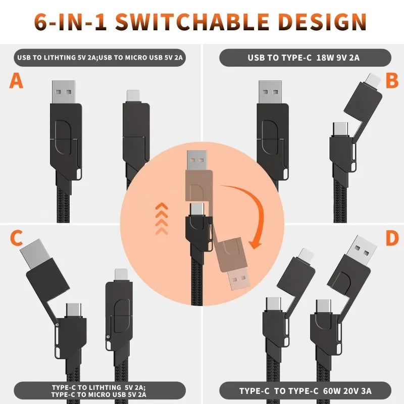 Zeus-X Go Ultra 6-in-1 Universal Cable