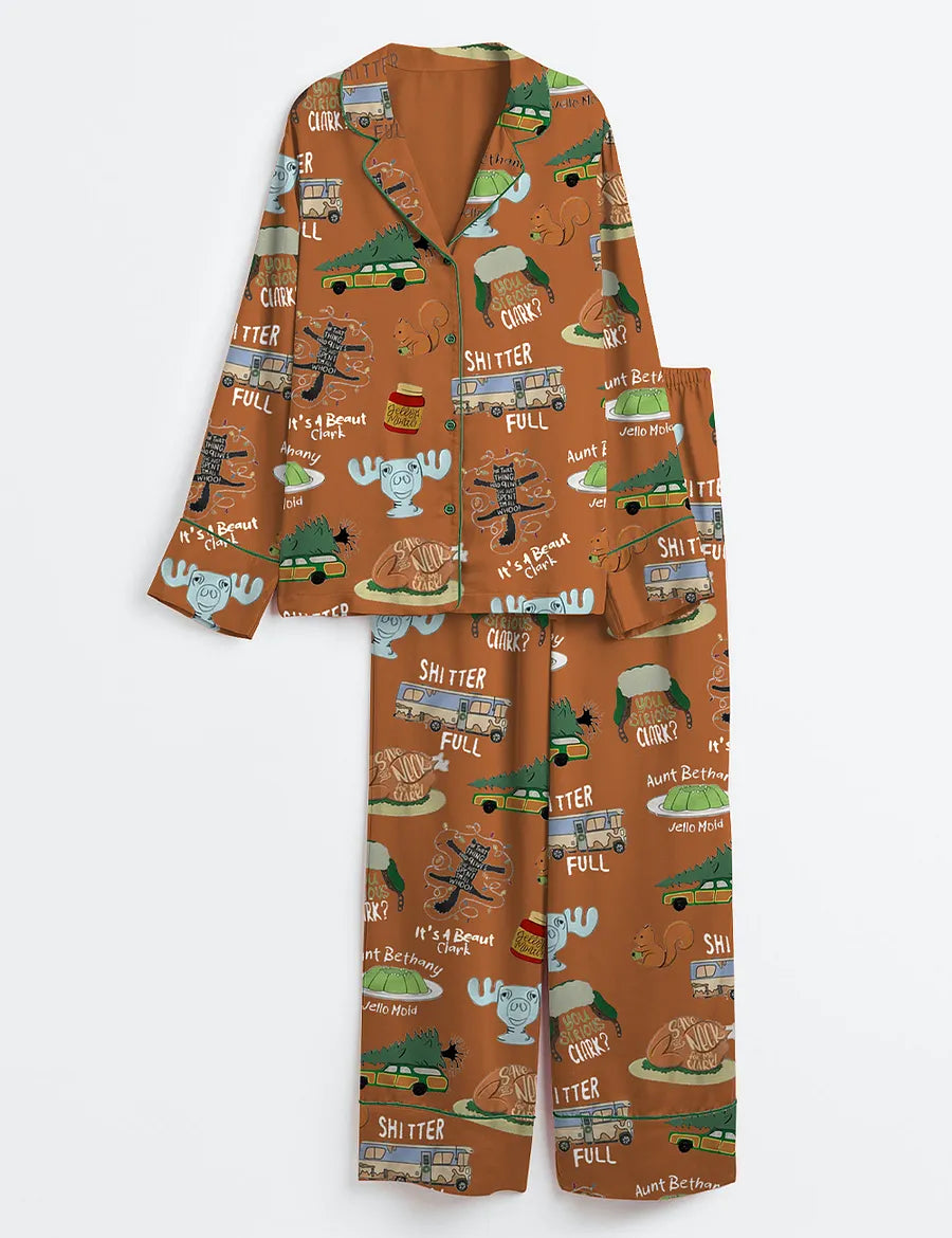 Men's It's A Beaut Clark Christmas Vacation Long Sleeve Satin Family Pajama Set