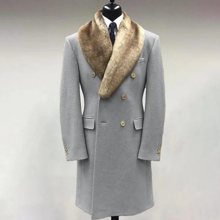 Casual Fashion Fur Lapel Collar Graphic Pattern Long Sleeve Coat