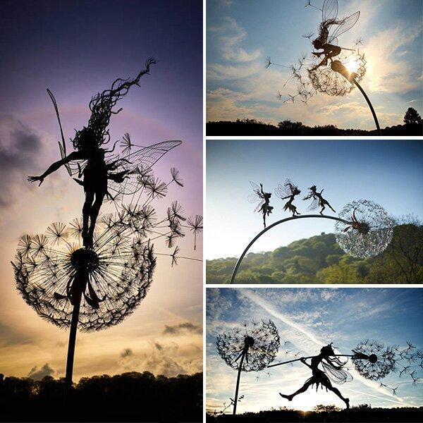 Fairy Steel Garden Sculptures - The Naughty Spirits Are Dancing