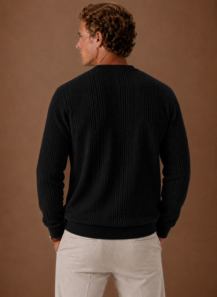Harlow | Men's Cable Knit Crew Neck Sweater