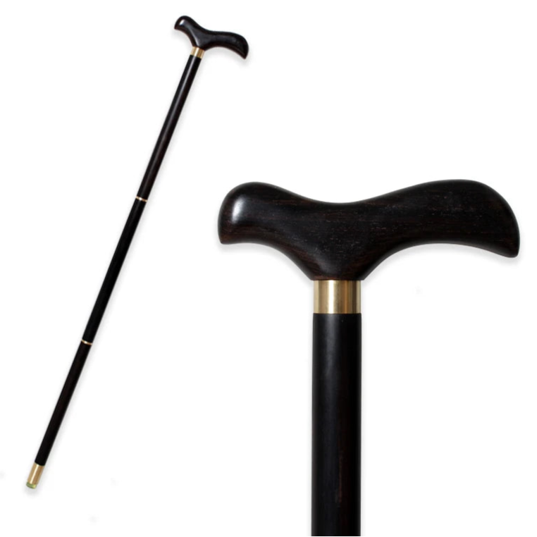 Luxury Red and Black Bird-Shaped Handle Walking Stick – African Wood Design