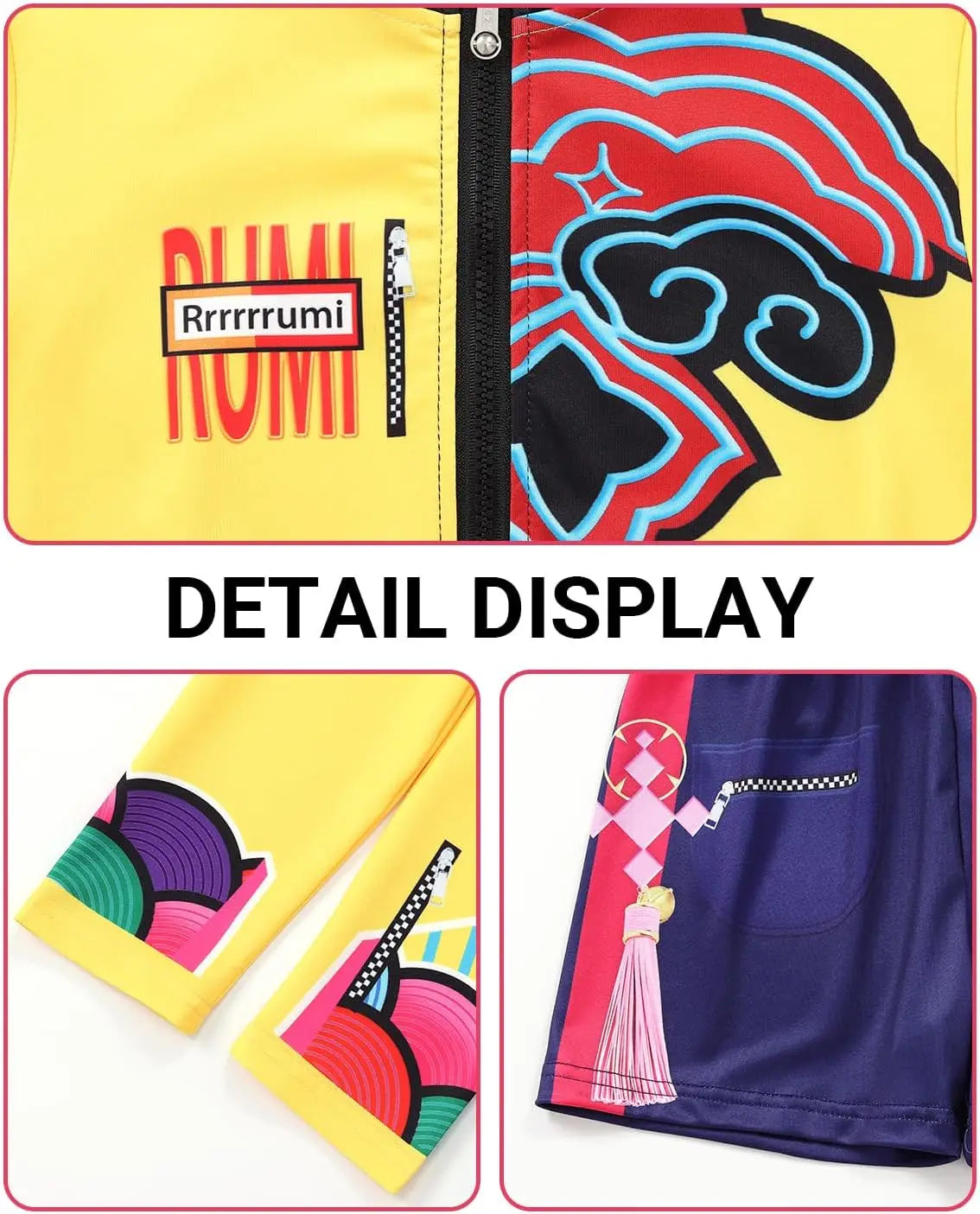 Kpop Rumi Zoey Mira Party Girls Demon Costume Hunters Cosplay Outfit Jacket
