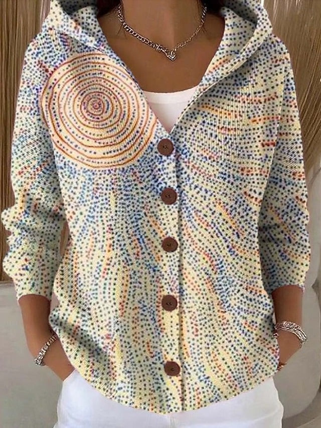 Hooded Button-Front Cardigan Sweater