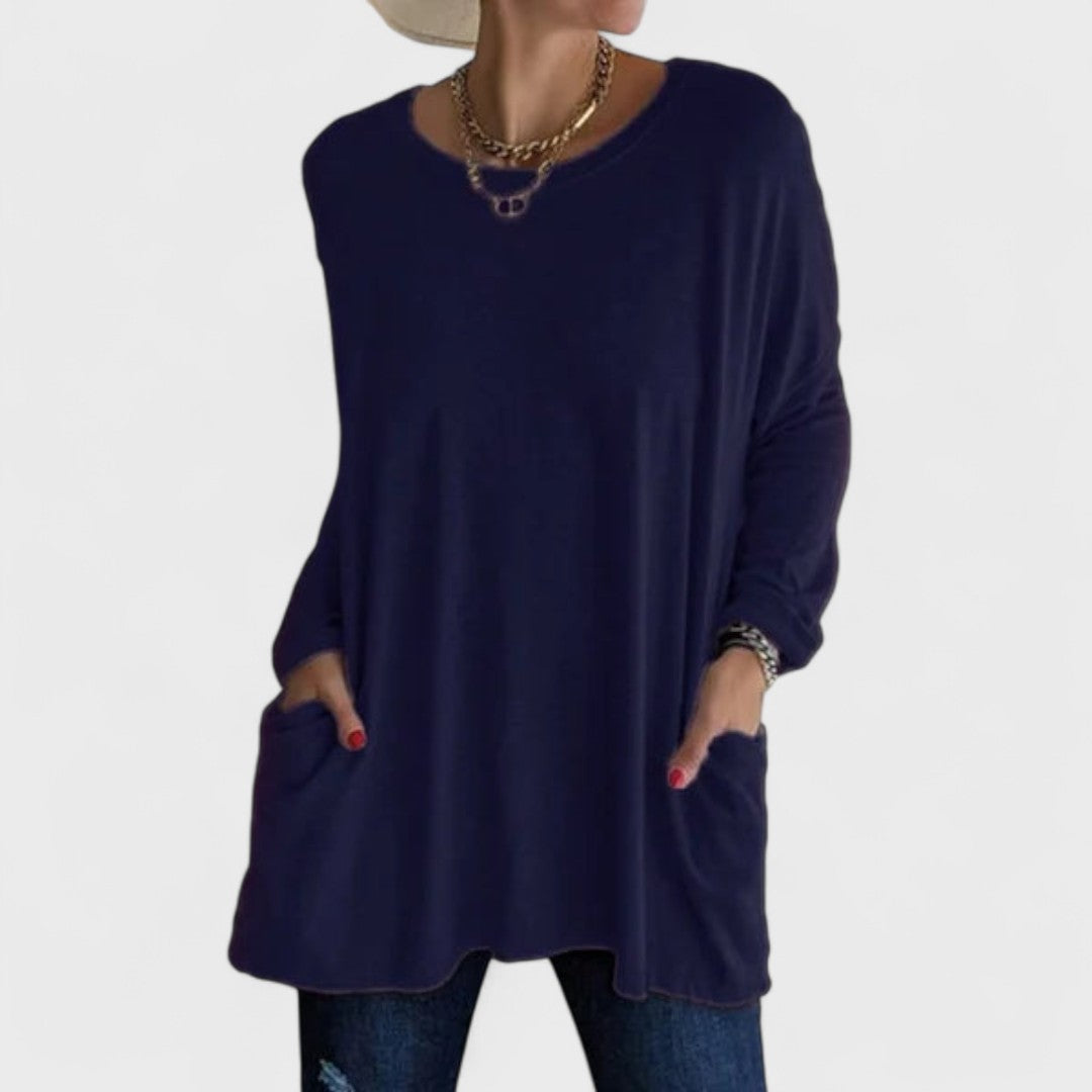Women's Soft Cotton Relaxed Fit Long Sleeve Top | Classic Casual Everyday Wear 11