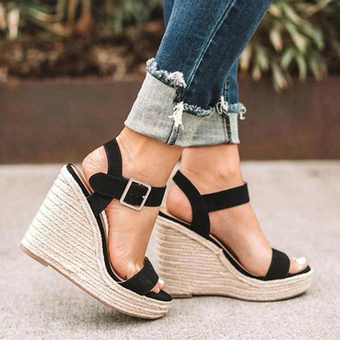 Women's Woven Espadrille Wedge Sandals | Elegant Adjustable Comfort Footwear 1