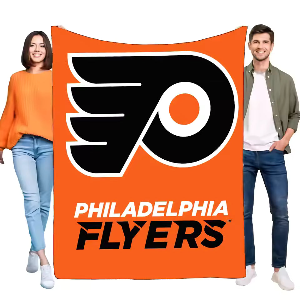 Philadelphia Flyers Logo Blanket – Large Orange Soft Throw for Bed, Sofa, and Fan Home Décor