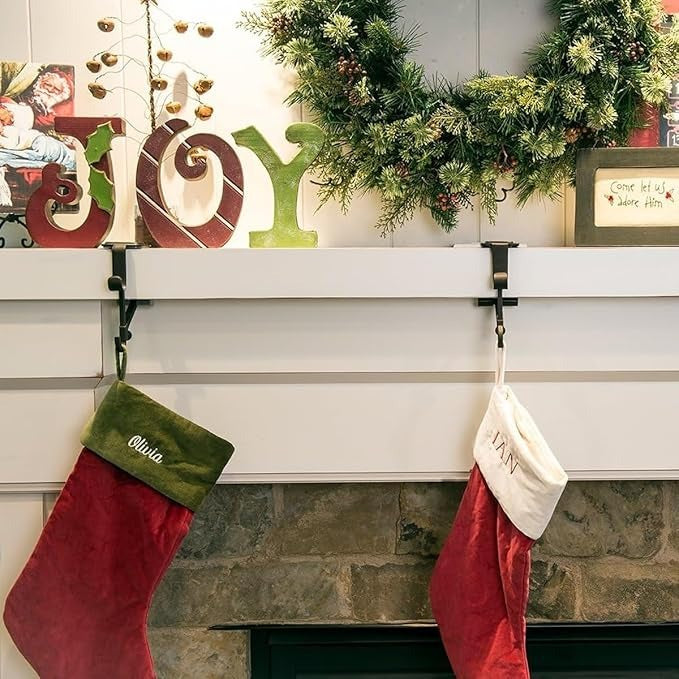 Heavy Duty 2-In-1 Garland And Stocking Hangers