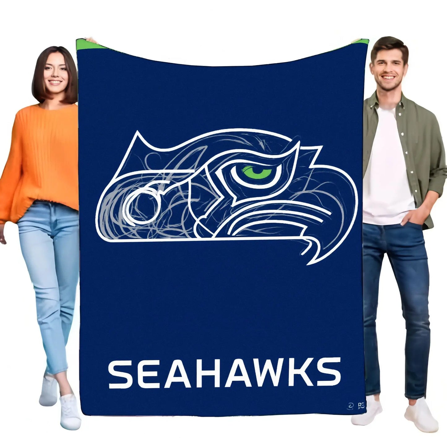 Seattle Seahawks Logo Blanket – Soft Fleece Throw, Blue Fan Blanket, Lightweight Comforter