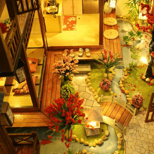 Large Realistic Wooden Doll House With LED Lights