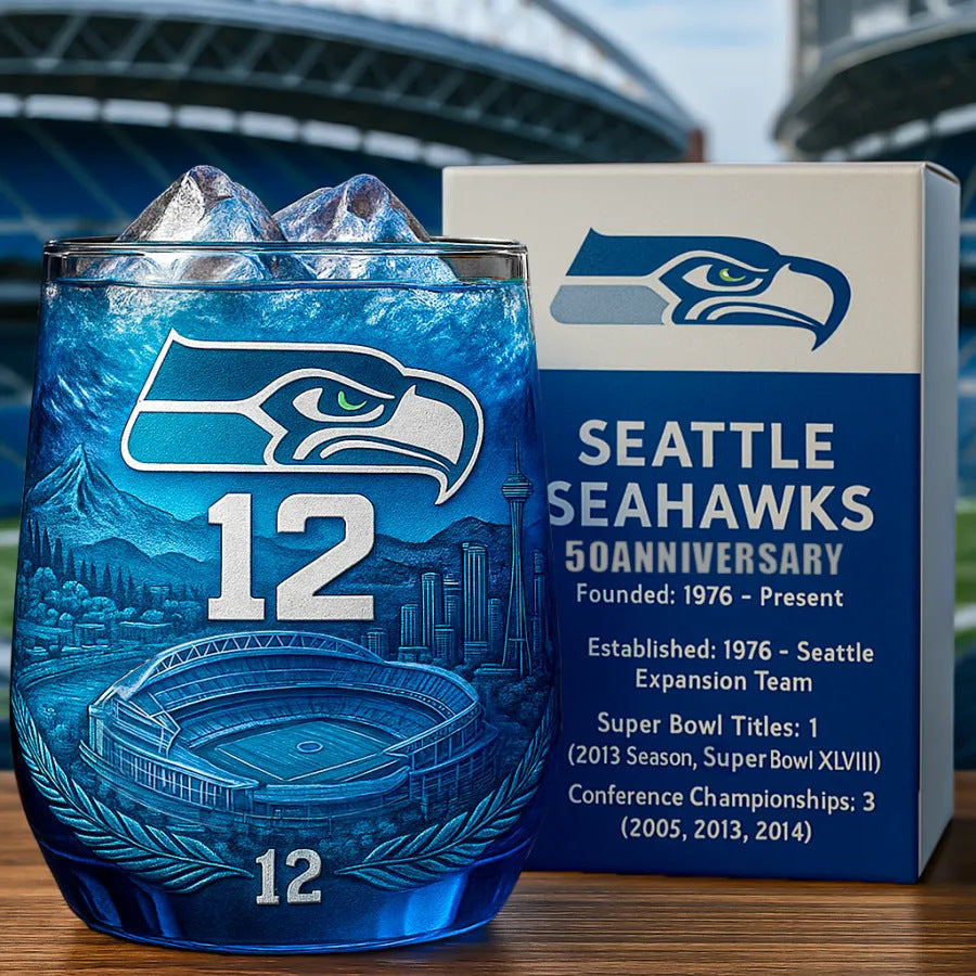 Seattle Seahawks 50th Anniversary Glass