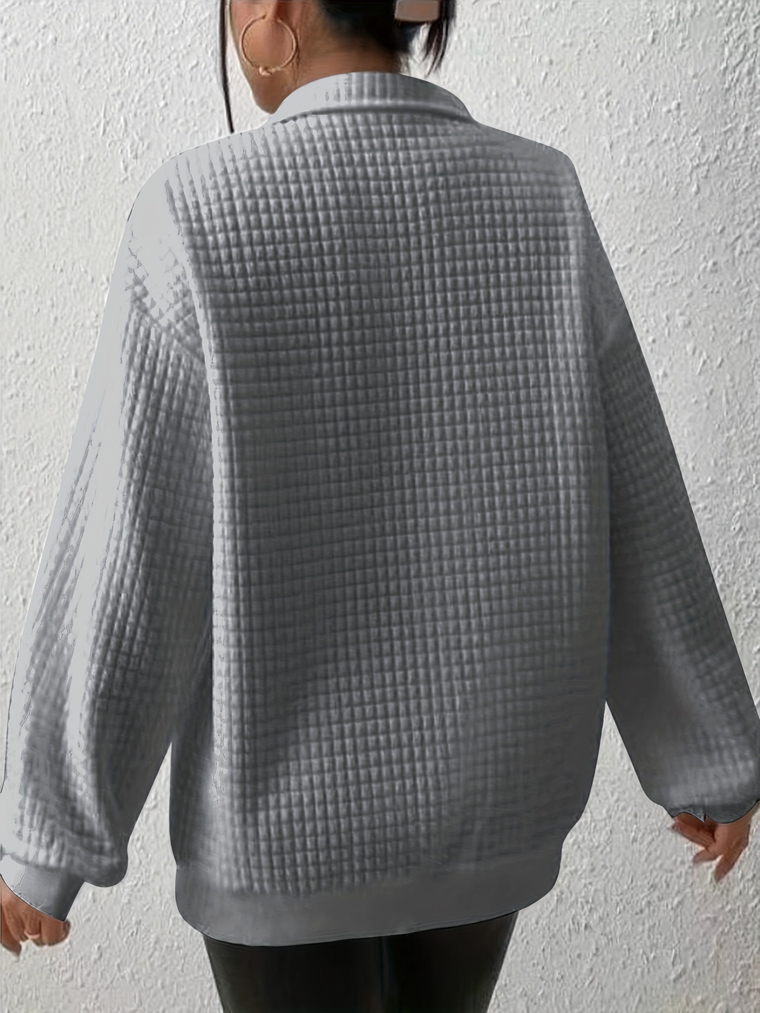 Women's Quarter-Zip Textured Sweatshirt