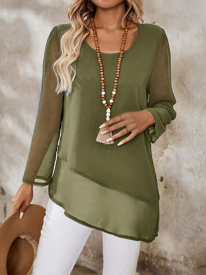 Women's Double-Layer Chiffon Blouse