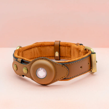 Premium Leather Airtag Dog Collar