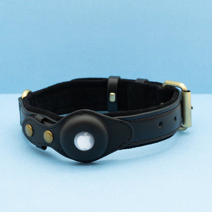 Premium Leather Airtag Dog Collar