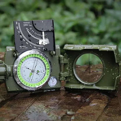 Multifunctional Military Aiming Navigation Compass with Inclinometer and Carrying Pouch