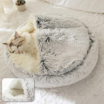 ROUND PLUSH CALMING CAT CAVE