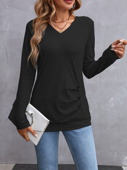 Women's V-Neck Long Sleeve Top