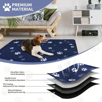 Super Absorbent Reusable Dog Pee Pads - Non-Slip and Washable Potty Training Mat