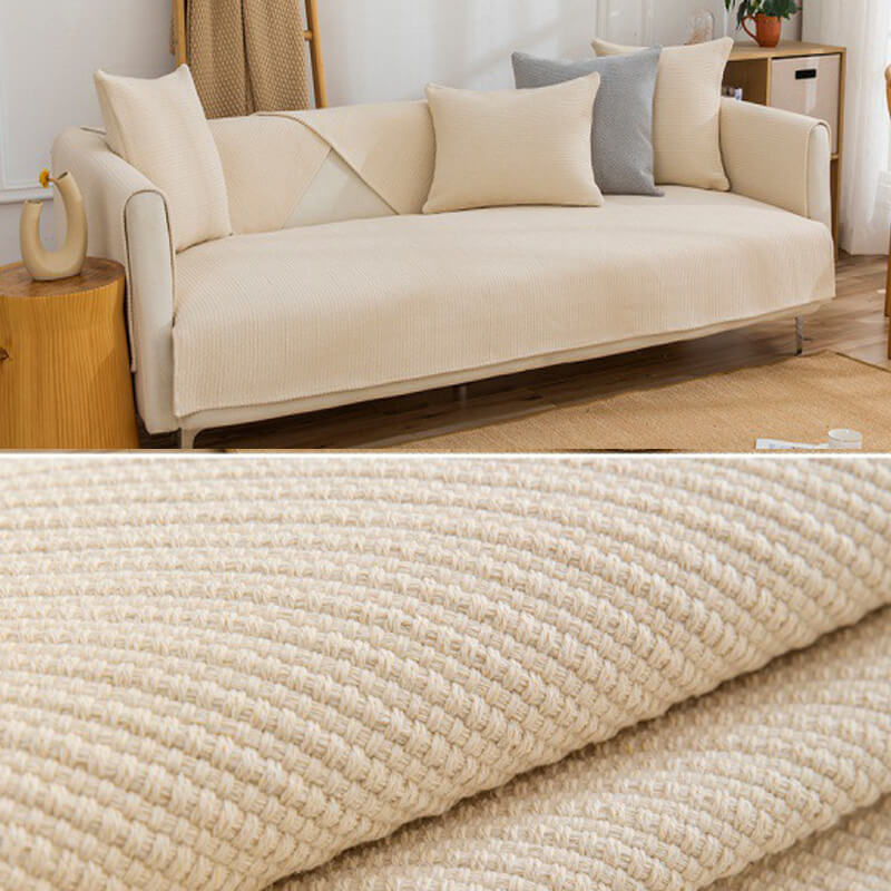 Thick Linen Anti-Slip Couch Protector, Sectional Sofa Cover, Sofa Arm Covers