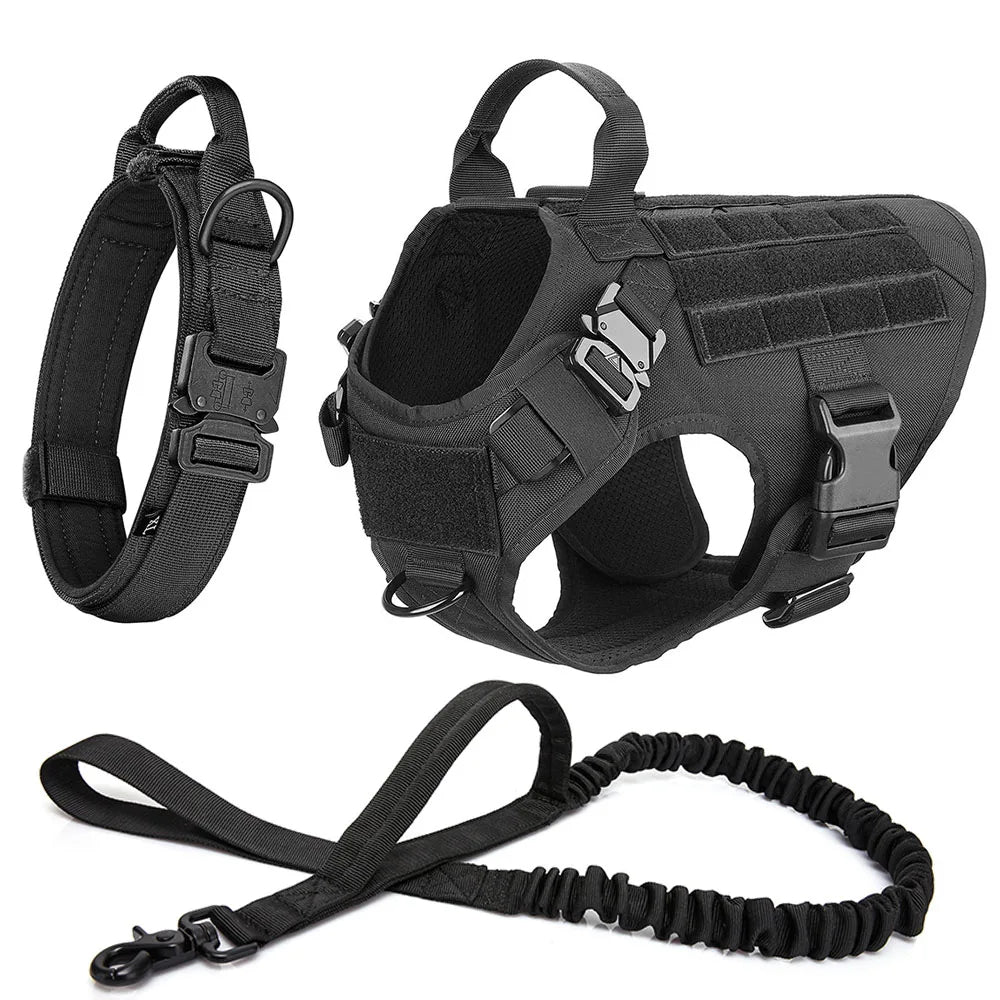 Personalised Dog Harness, Collar & Leash – k9 Tactical Working Dog Set