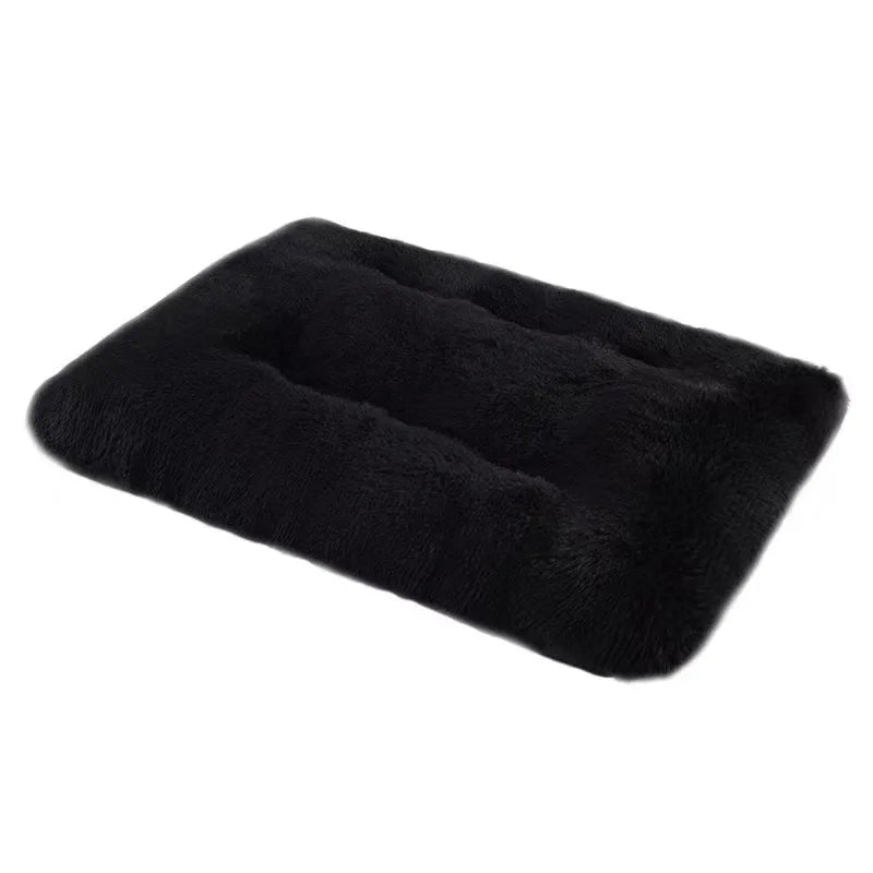 Cozy Long Plush Dog Bed: Square Mat with Soft Fleece for Cats and Puppies, Ideal Sofa Pad for Small to Large Dogs, Including Chihuahuas