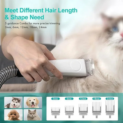 5-in-1 Pet Grooming Kit with Vacuum Suction: Perfect for Dogs, Cats