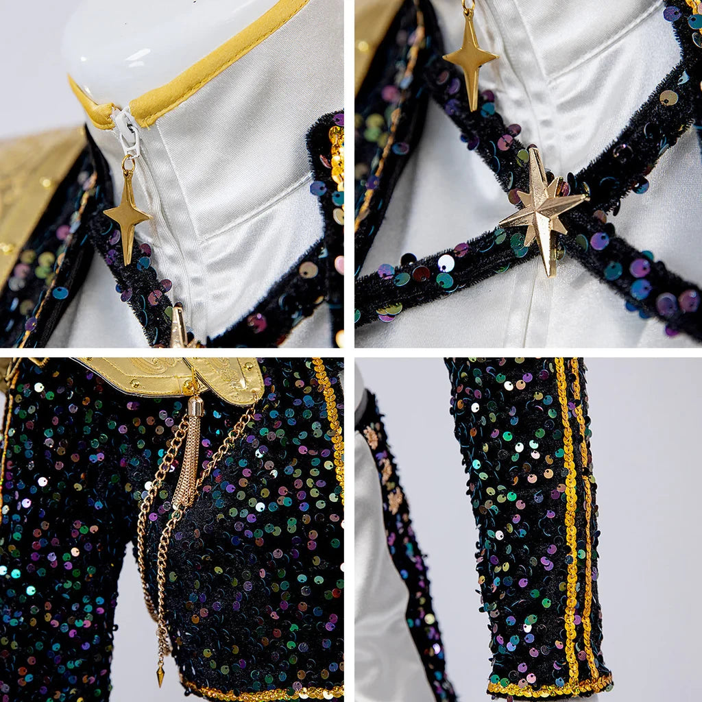 Pop Stars Rumi Costume Kpop Demon Hunters Golden Black Dance Outfit St