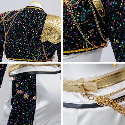 Pop Stars Rumi Costume Kpop Demon Hunters Golden Black Dance Outfit St