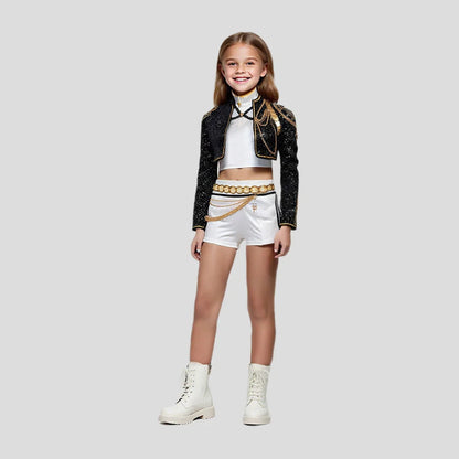 Pop Stars Rumi Costume Kpop Demon Hunters Golden Black Dance Outfit St