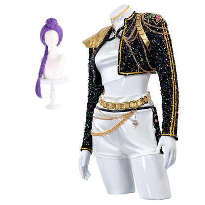 Pop Stars Rumi Costume Kpop Demon Hunters Golden Black Dance Outfit St