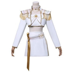 White Pop Star Cosplay Outfit What It Sounds Like Dance Dress Performance Costume