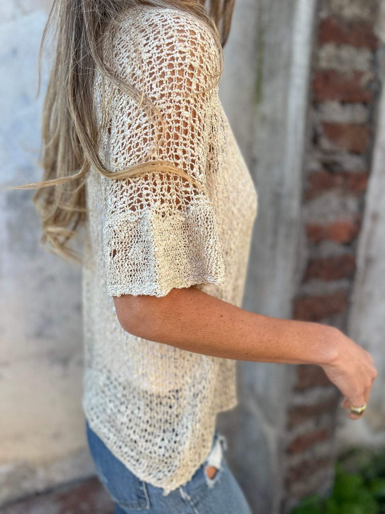Amara | Relaxed Short Sleeve  Knit Cardigan