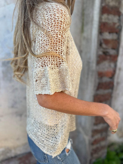 Amara | Relaxed Short Sleeve  Knit Cardigan
