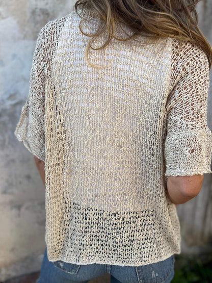 Amara | Relaxed Short Sleeve  Knit Cardigan