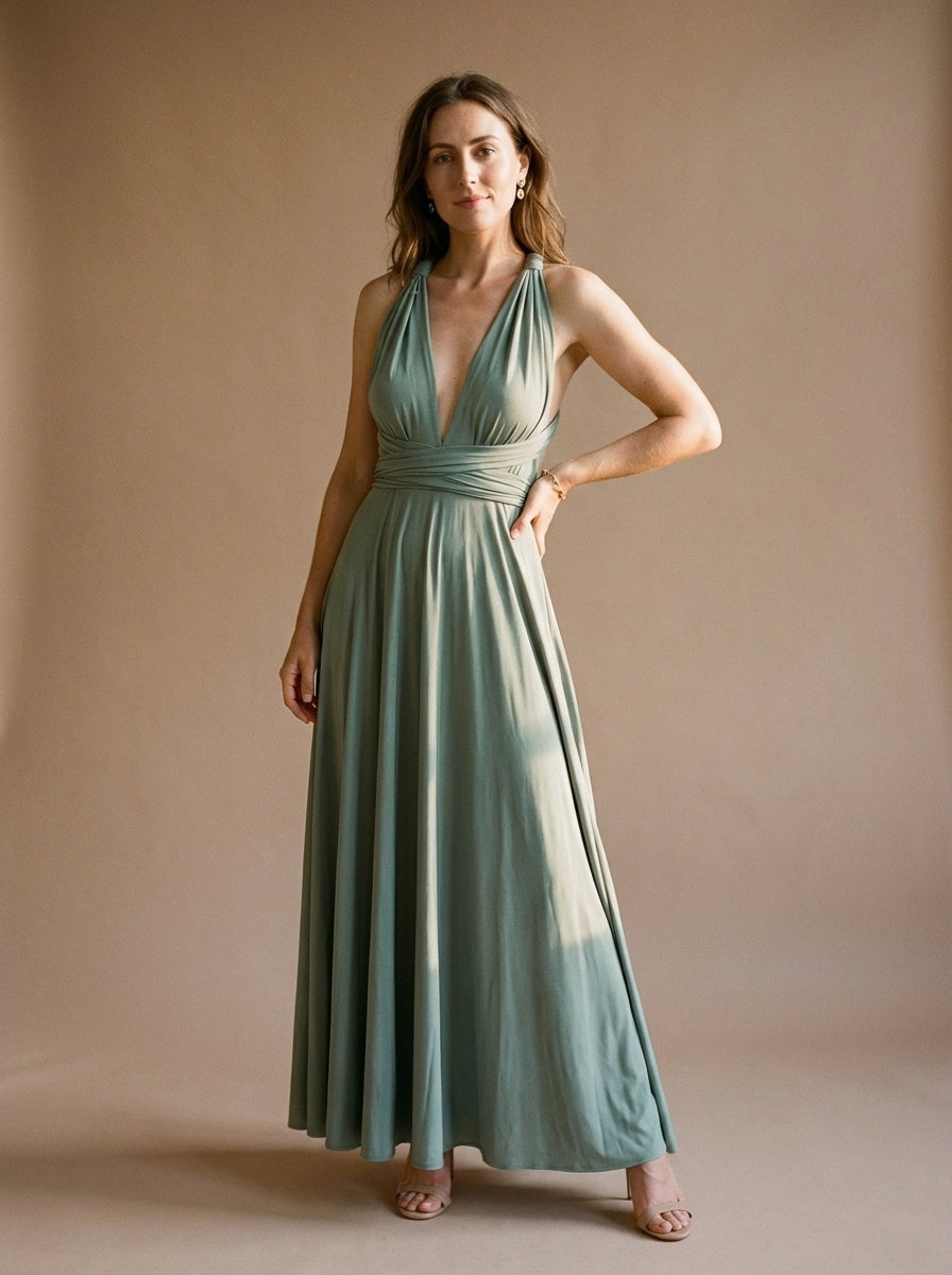 Lara | Flowing Knit A-Line Maxi Dress