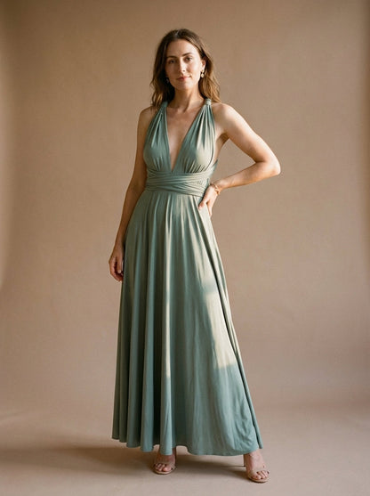 Lara | Flowing Knit A-Line Maxi Dress