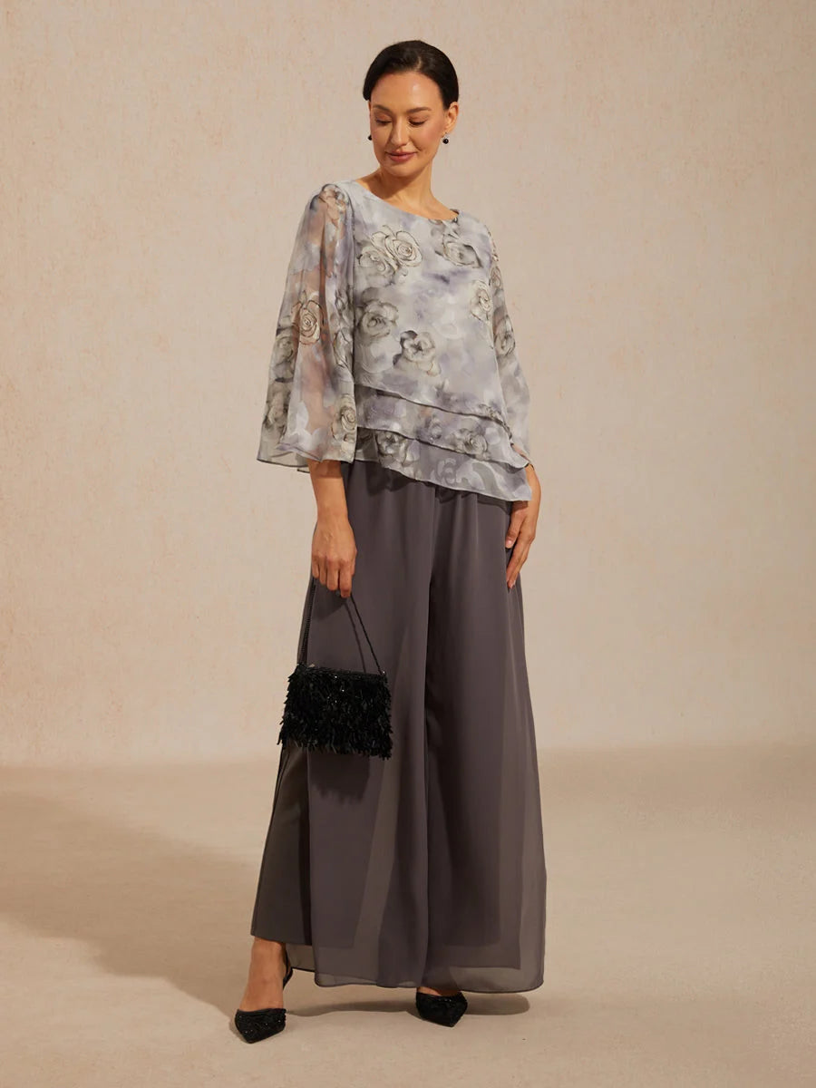 Odette | Chiffon Lace Layered Bell-Sleeve Top