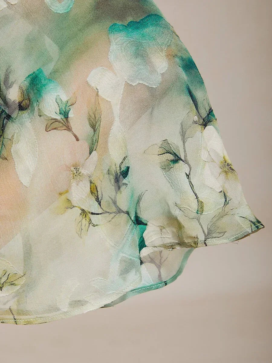 Odette | Chiffon Lace Layered Bell-Sleeve Top
