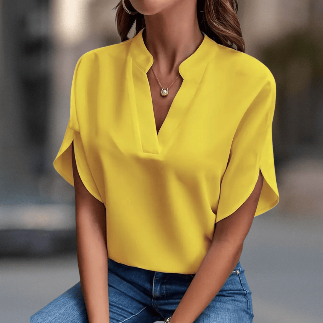 Women's Soft Lightweight V-Neck Blouse | Elegant Flowy Summer Top