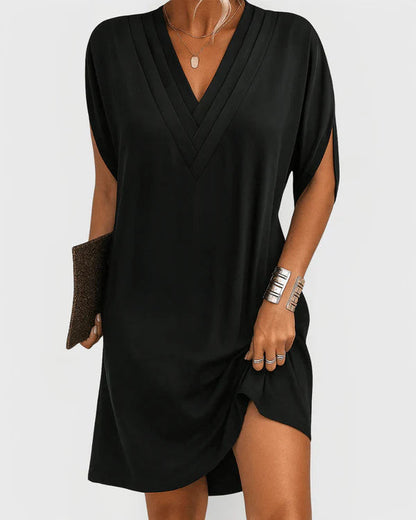 Elena | Soft Sleeve V-Neck Dress