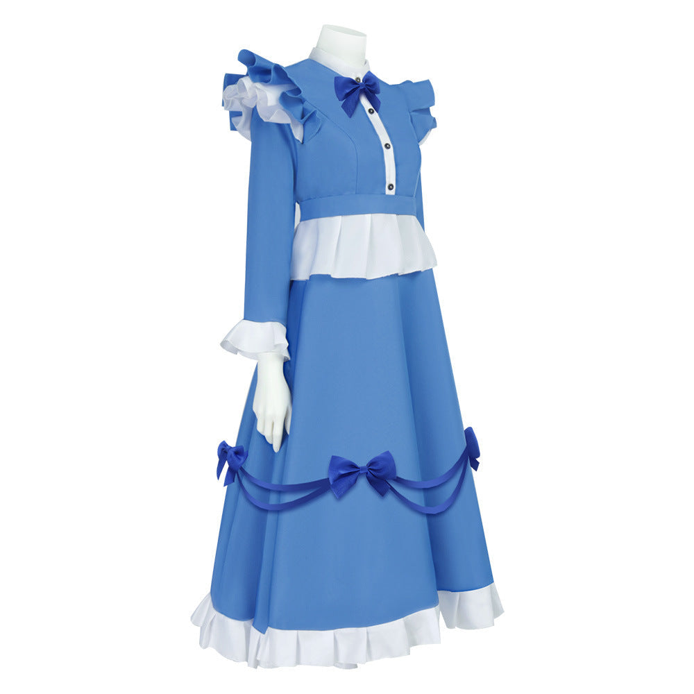 Poppy Cosplay Costume Blue Lolita Maid Dress Poppy Playtime Cosplay Halloween Costume