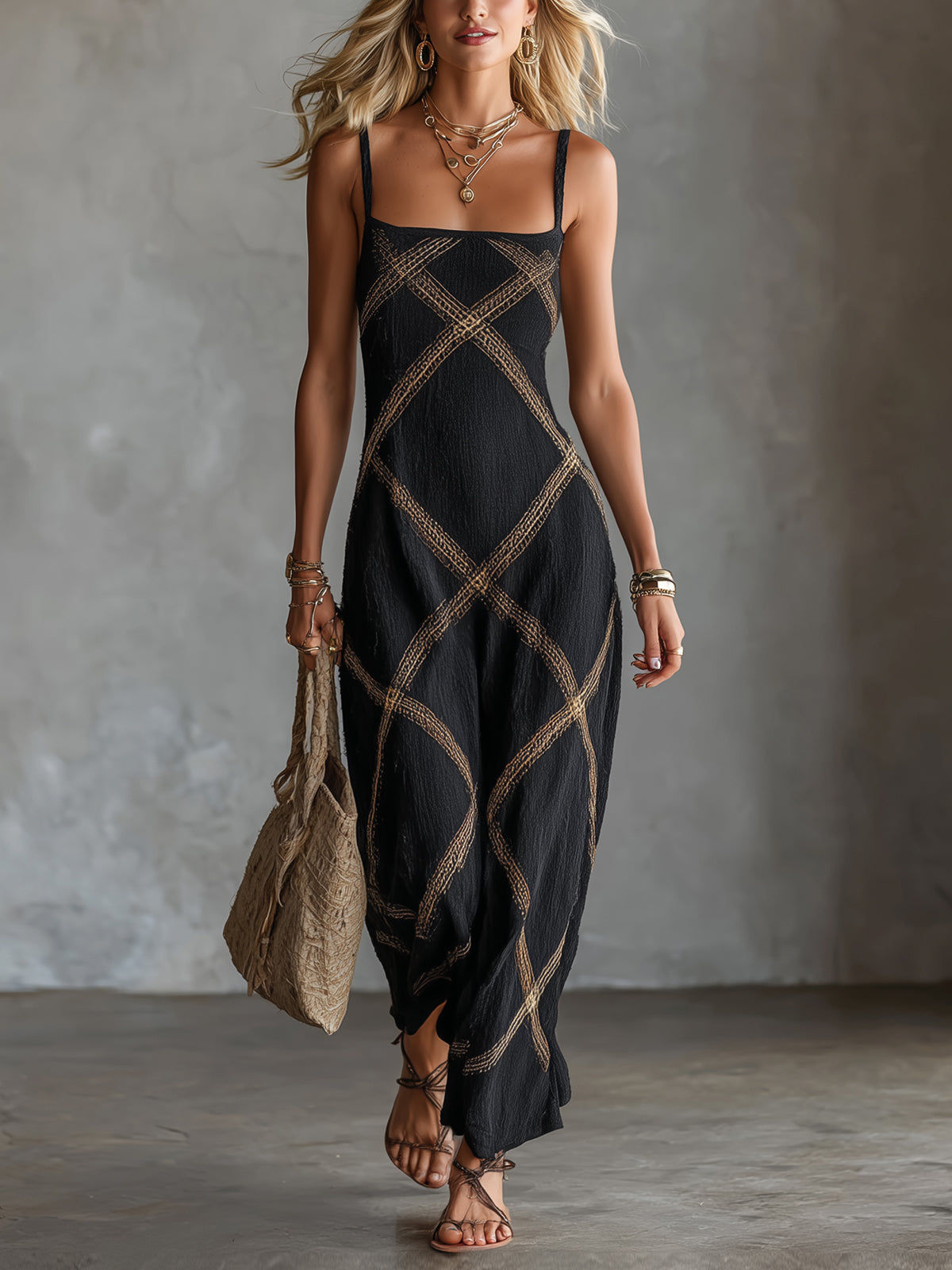 Aurora boho dress styled with sandals for warm weather