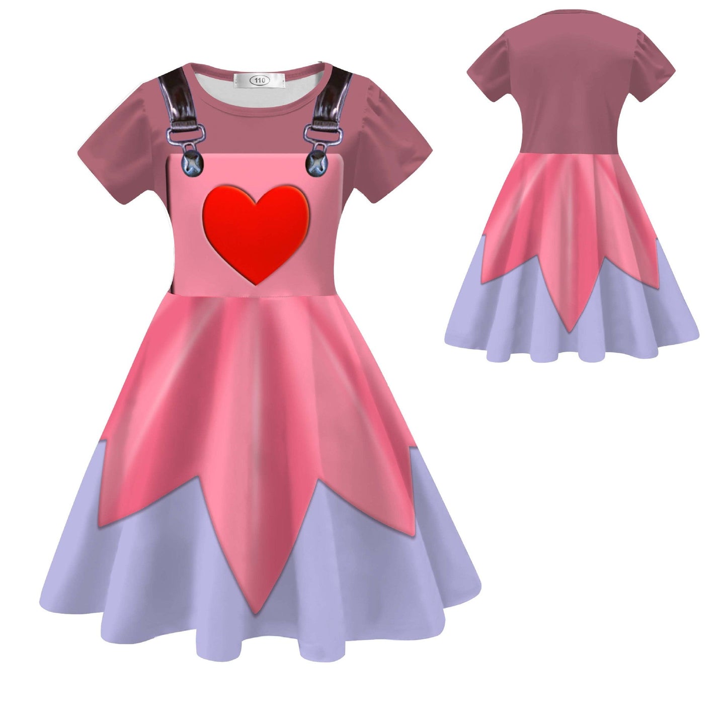 Kids Pink Lily Love Braids Costume Poppy Playtime Cosplay Dress with Matching Leggings and Bag Set for Girls