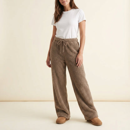 Adeline Women's Sherpa-Lined Wide-Leg Sweatpants