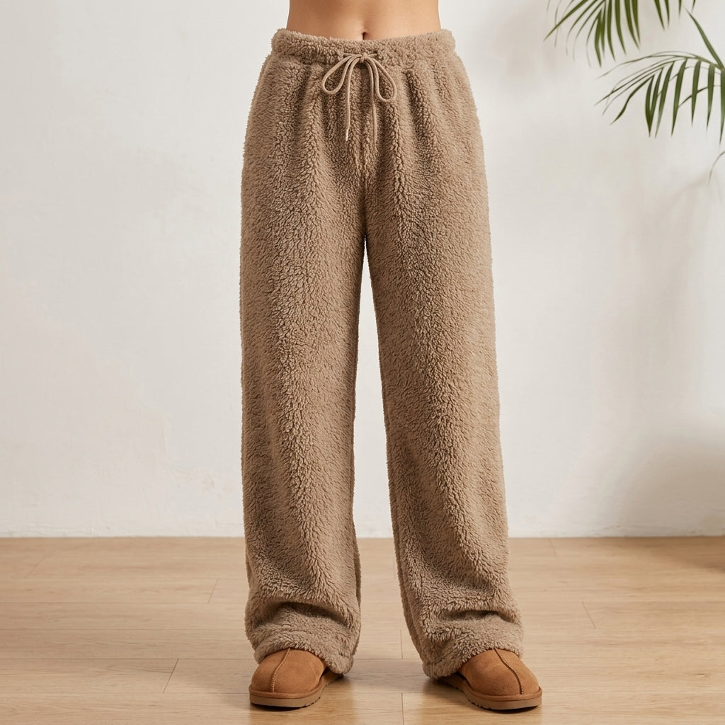 Adeline Women's Sherpa-Lined Wide-Leg Sweatpants