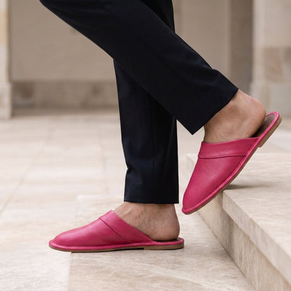 Aegina | Men's Leather Slip-On Slippers