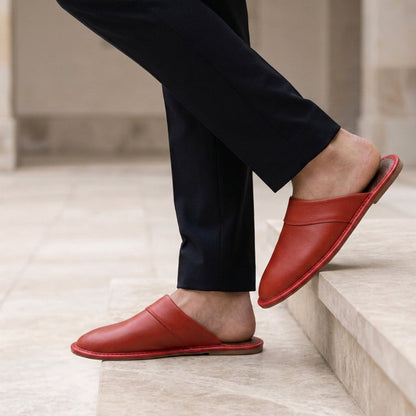 Aegina | Men's Leather Slip-On Slippers